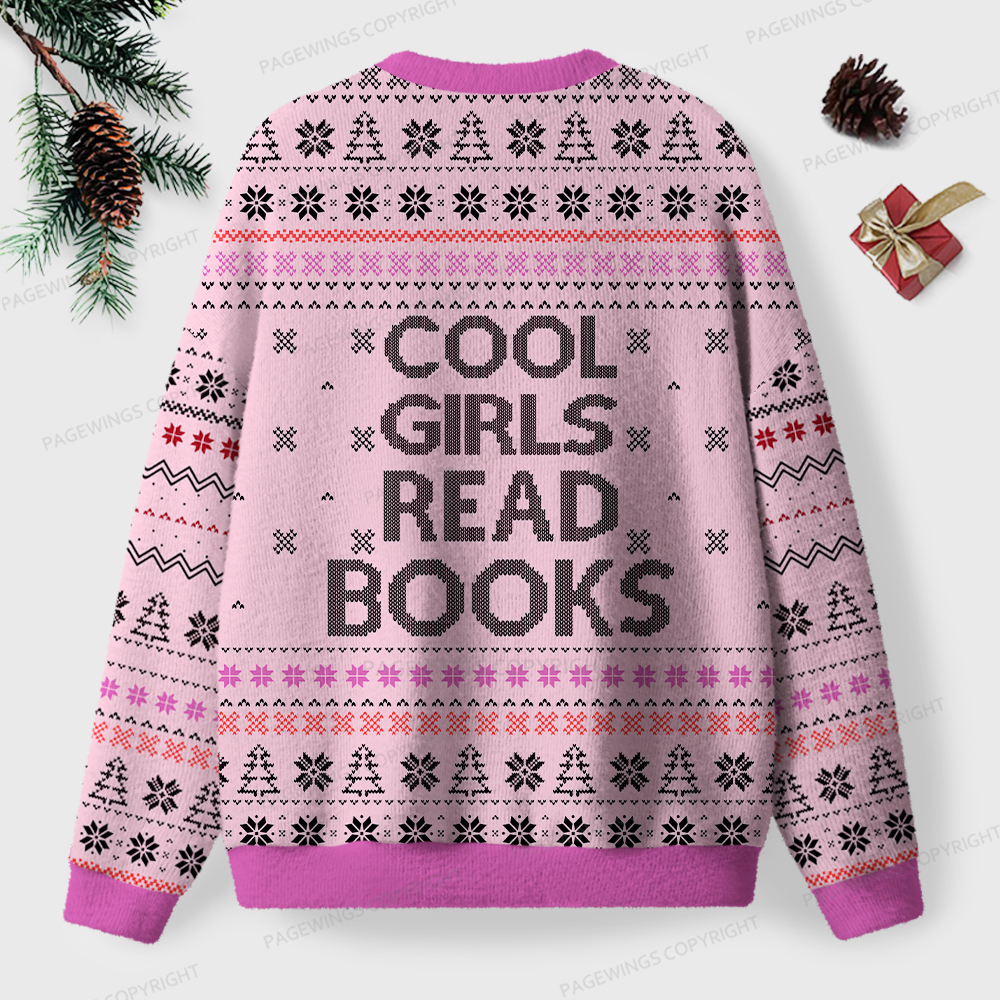 Pagewings Cool Girls Read Books Unisex Ugly Sweatshirt