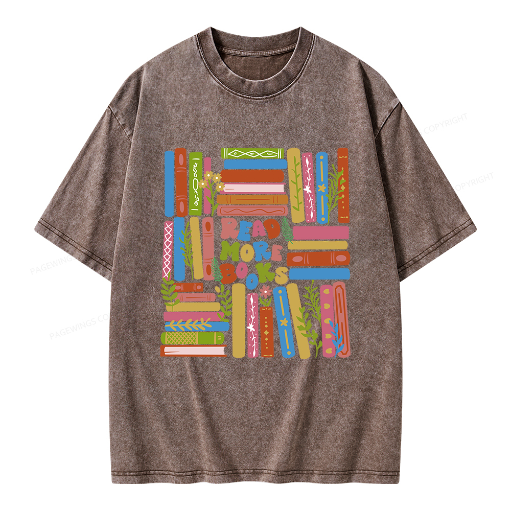 Pagewings Read More Books Unisex Washed T-shirt