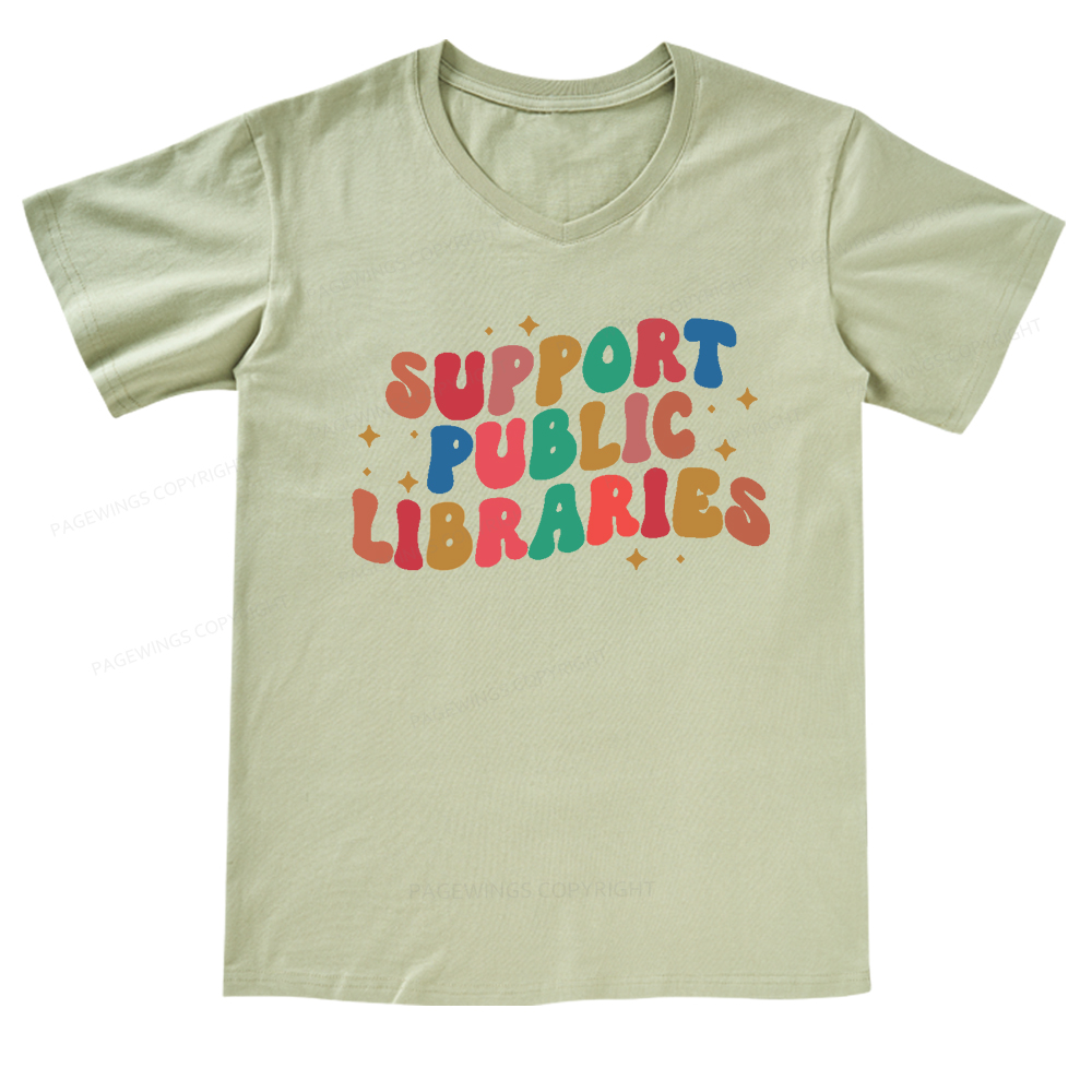 Pagewings Public Library Sweatshirt V-neck T-shirt 