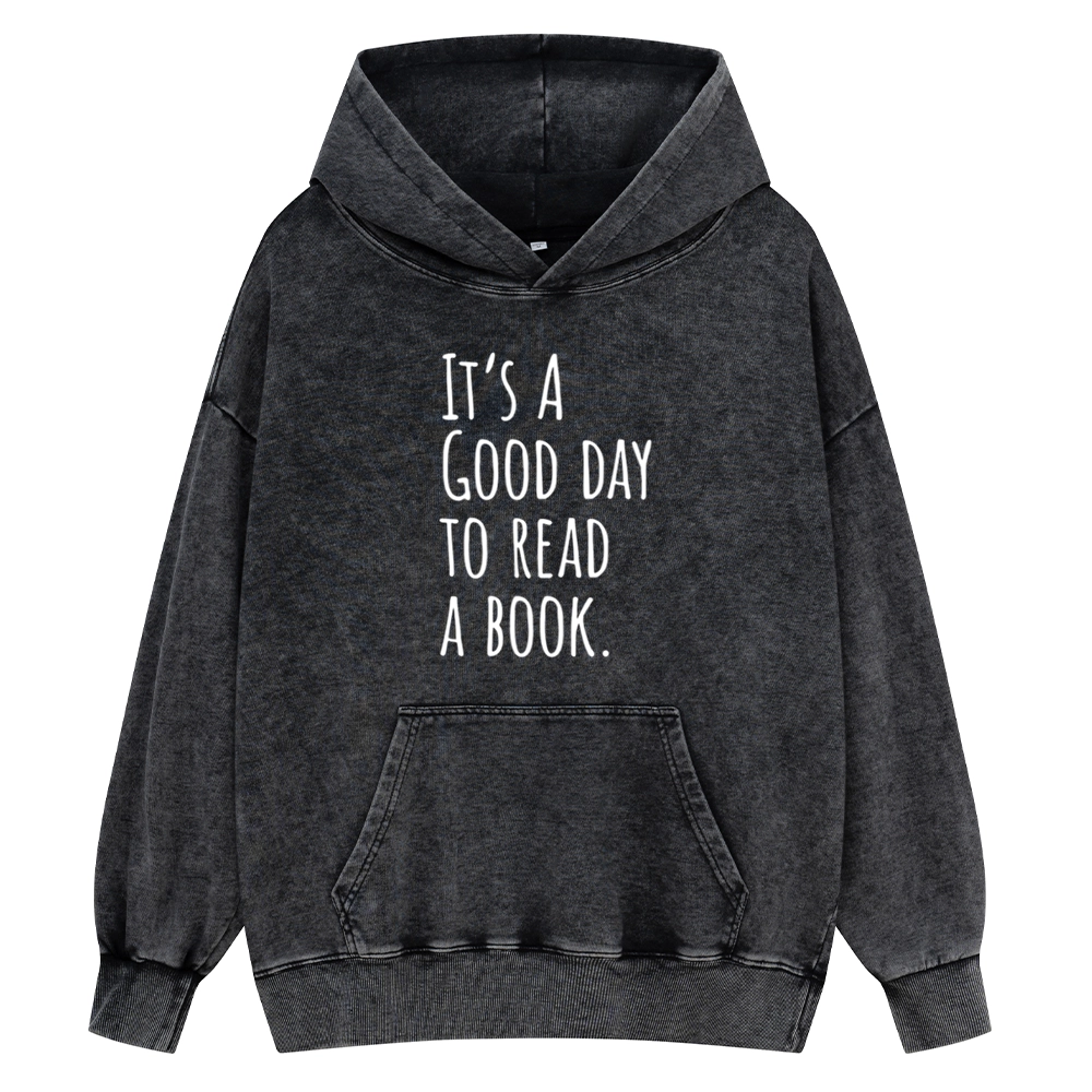 Pagewings It's A Good Day To Read A Book Unisex Washed Hoodie