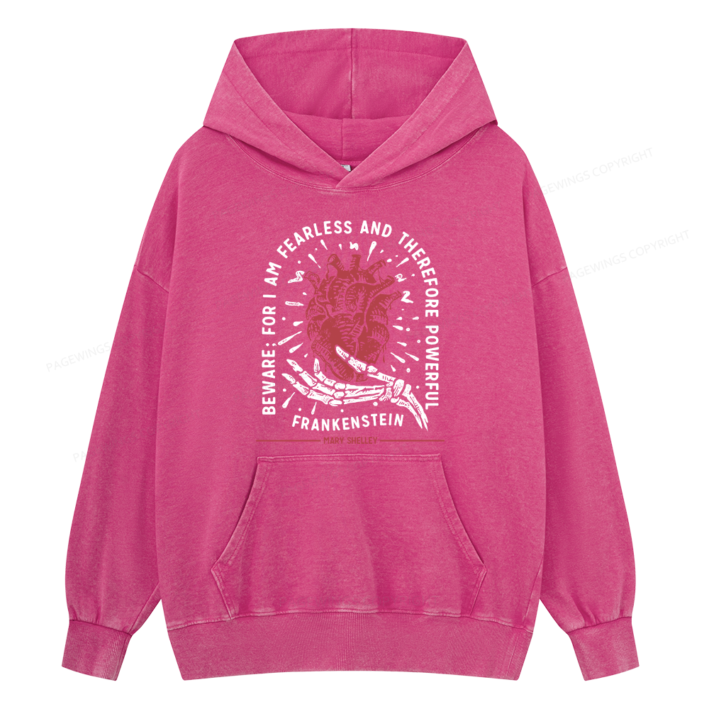 Pagewings For I Am Fearless And Therefore Powerful Unisex Washed Hoodie