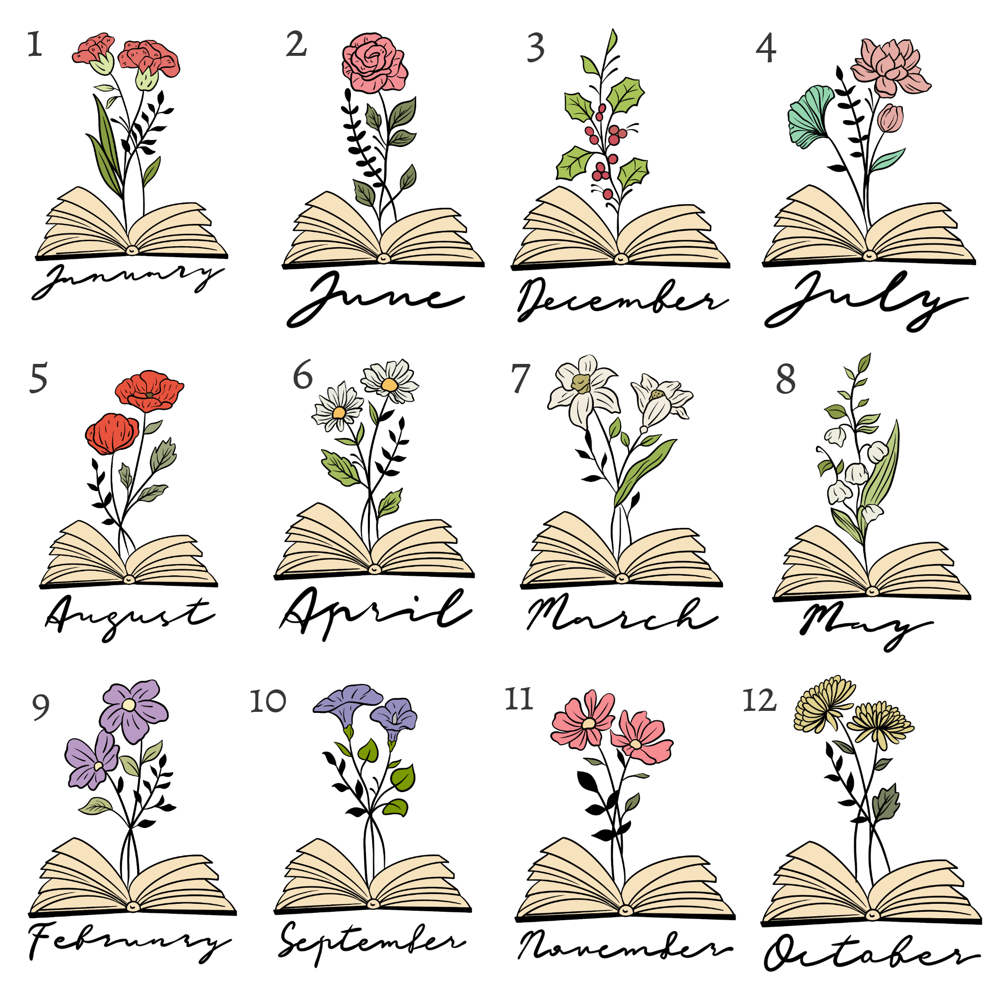 Pagewings Personalized Name Birth Flower Magnetic Bookmark