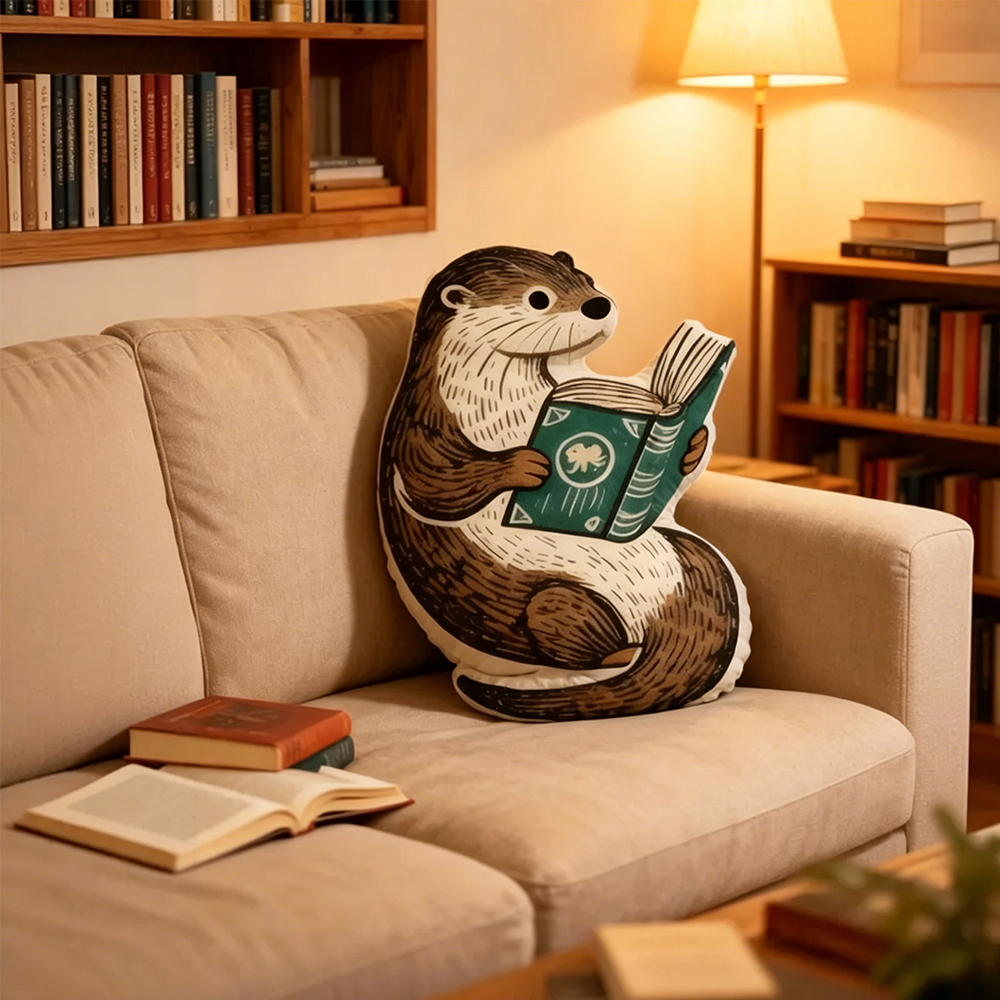 Pagewings Book Lover Shaped Throw Pillow