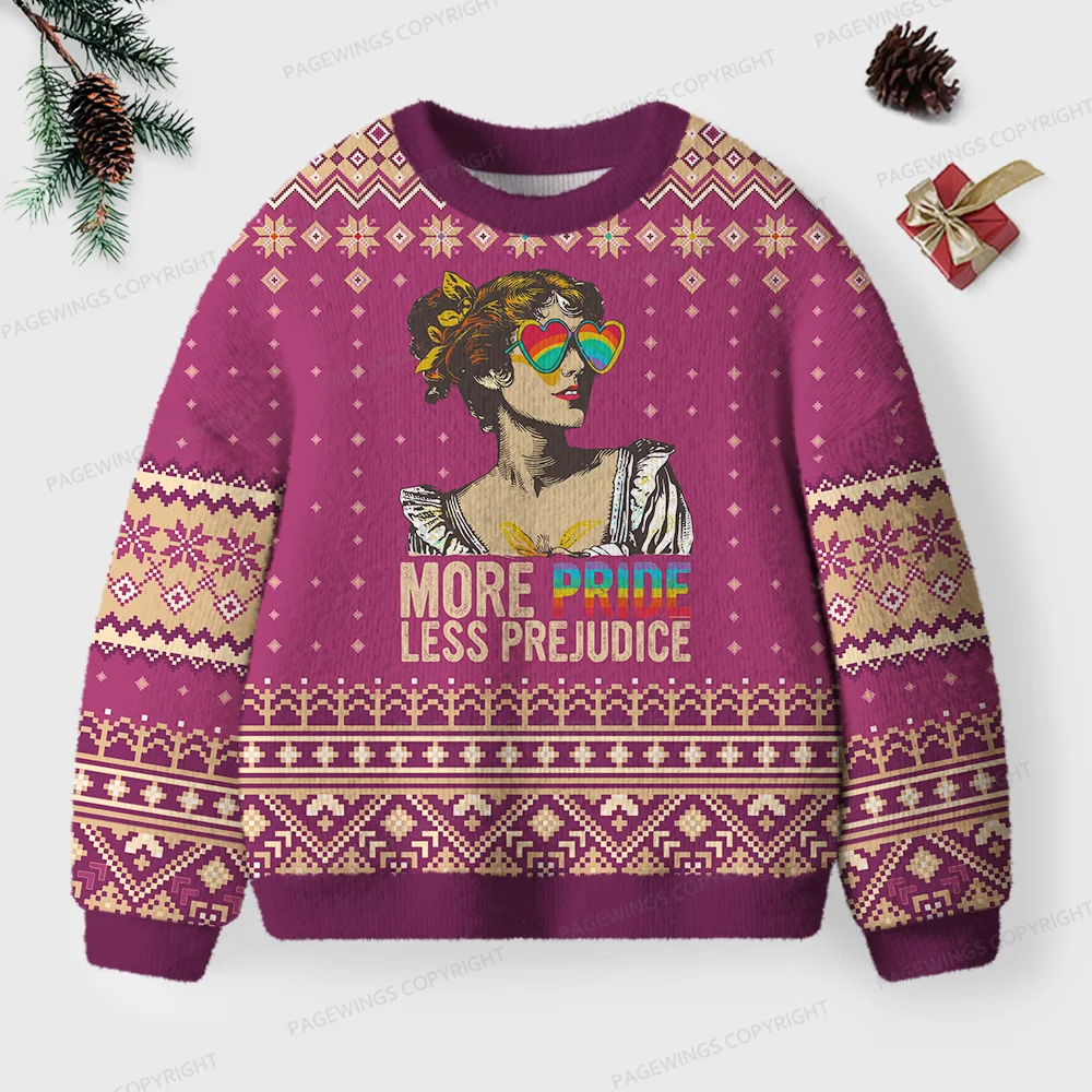 Pagewings More Pride Less Prejudice Unisex Ugly Knit Sweatshirt