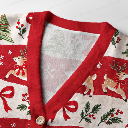 Pagewings Christmas Bookish Light Knit Unisex Cardigan Sweaters