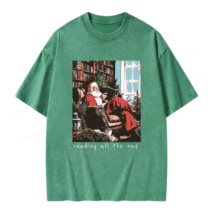 Pagewings Bookish Christmas Unisex Washed T-shirt