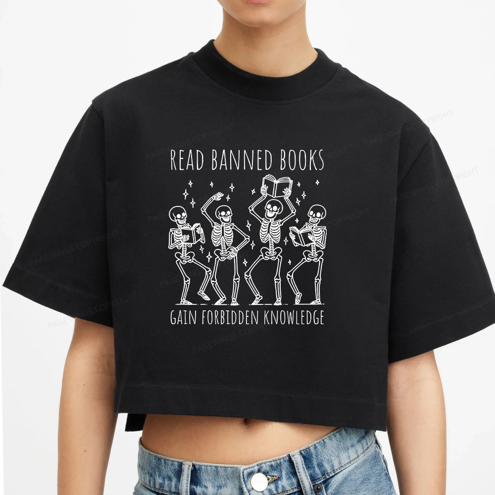 Pagewings Reading Books Tee Book Lover Gift Women Crop Tops