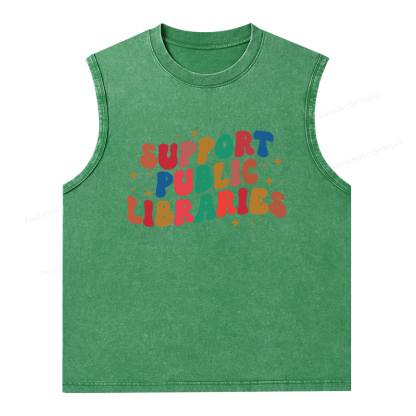 Pagewings Public Library Sweatshirt Unisex Washed Tank Top