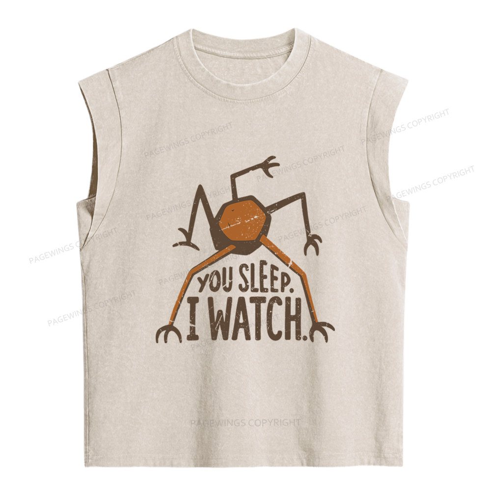 Pagewings You Sleep I Watch Women's Washed Tank Top