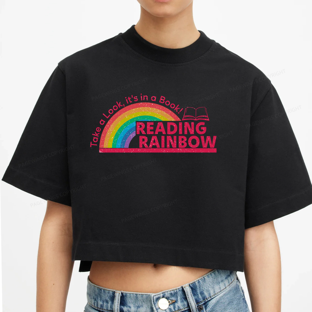 Pagewings Reading Rainbow Women Crop Tops
