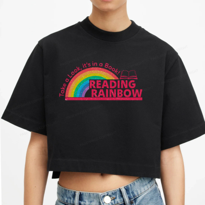Pagewings Reading Rainbow Women Crop Tops