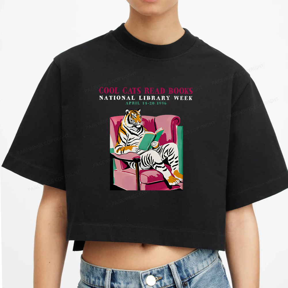 Pagewings Library Week Poster 1996 Women Crop Tops