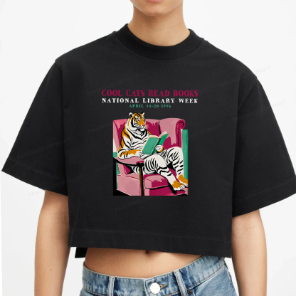 Pagewings Library Week Poster 1996 Women Crop Tops