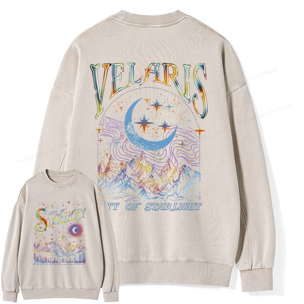 Pagewings Velaris City Of Starlight ACOTAR Two-Sided Unisex Washed Sweatshirt