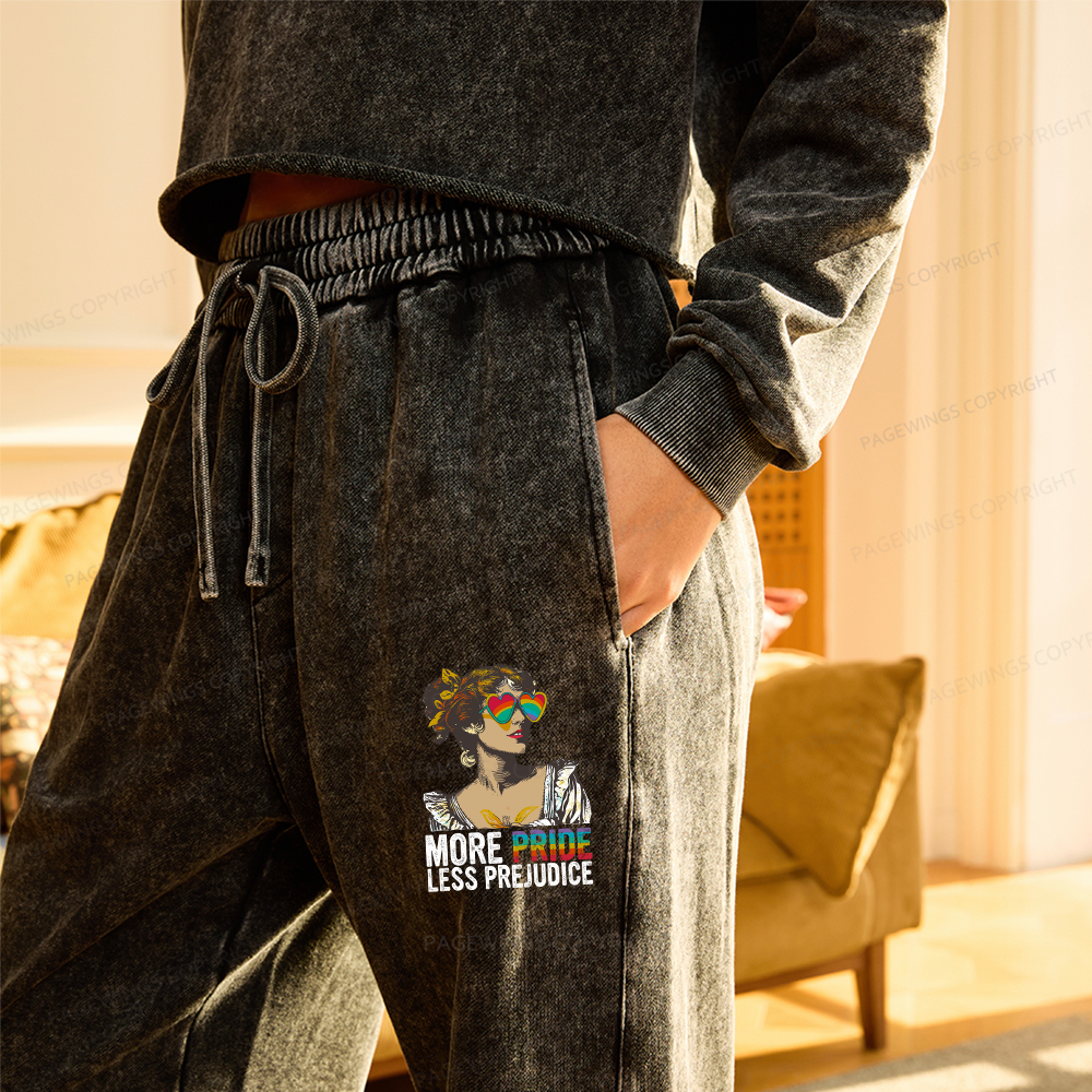 Pagewings More Pride Less Prejudice Unisex Washed Sweatpants