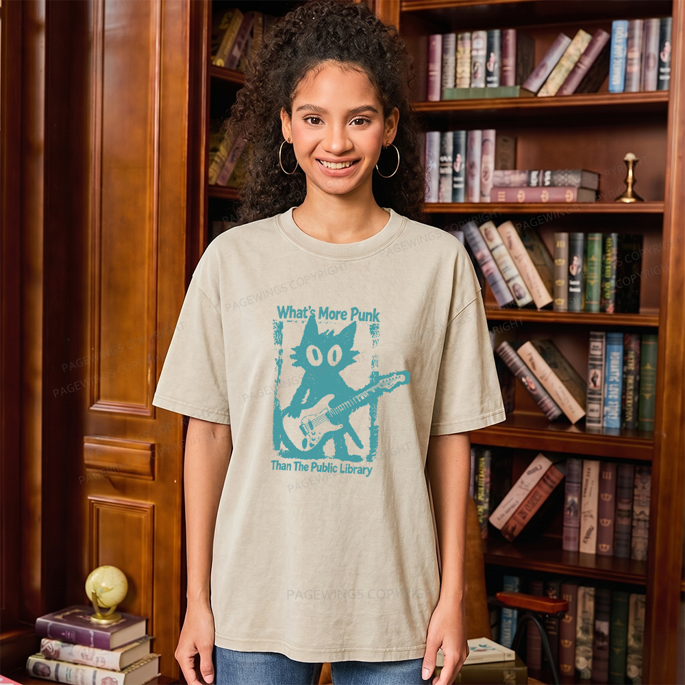 Pagewings What’s More Punk Than The Public Library Unisex Washed T-shirt