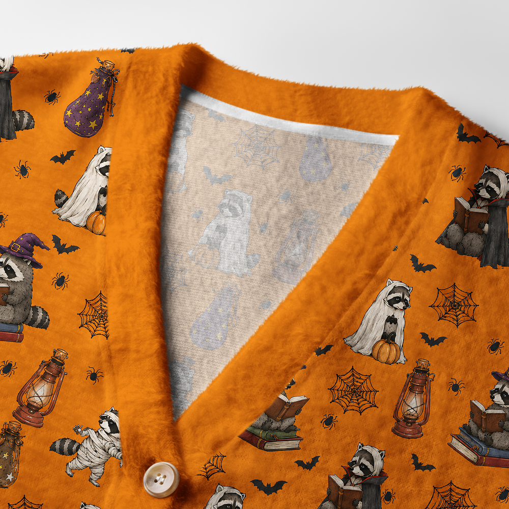 Pagewings Halloween Bookish Light Knit Unisex Cardigan Sweaters