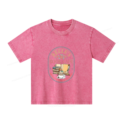 Pagewings Belles Book Cafe Unisex Kids Washed T-shirt