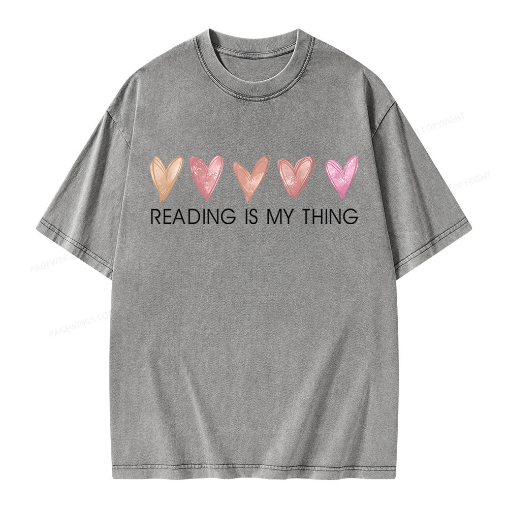 Pagewings Reading is My Thing Unisex Washed T-shirt