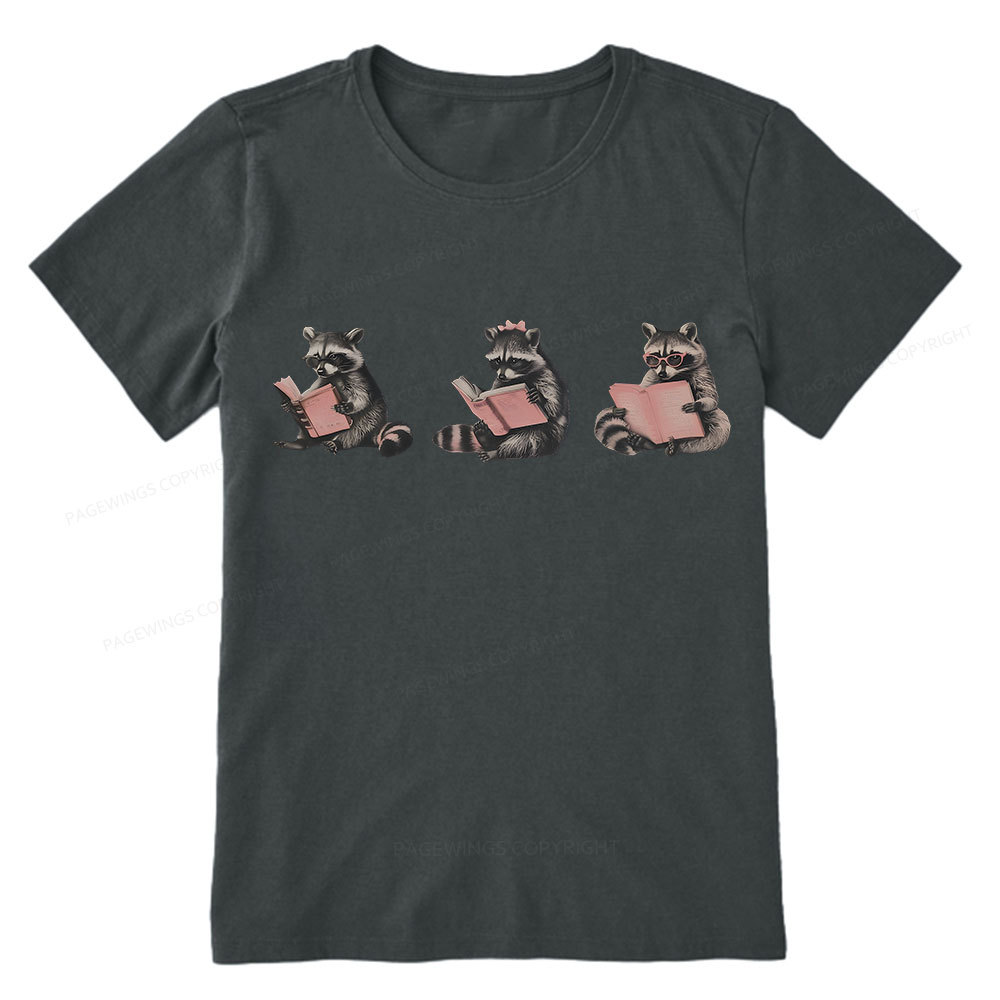 Pagewings Funny Raccoon Bookish Gift Unisex Classic T-shirt