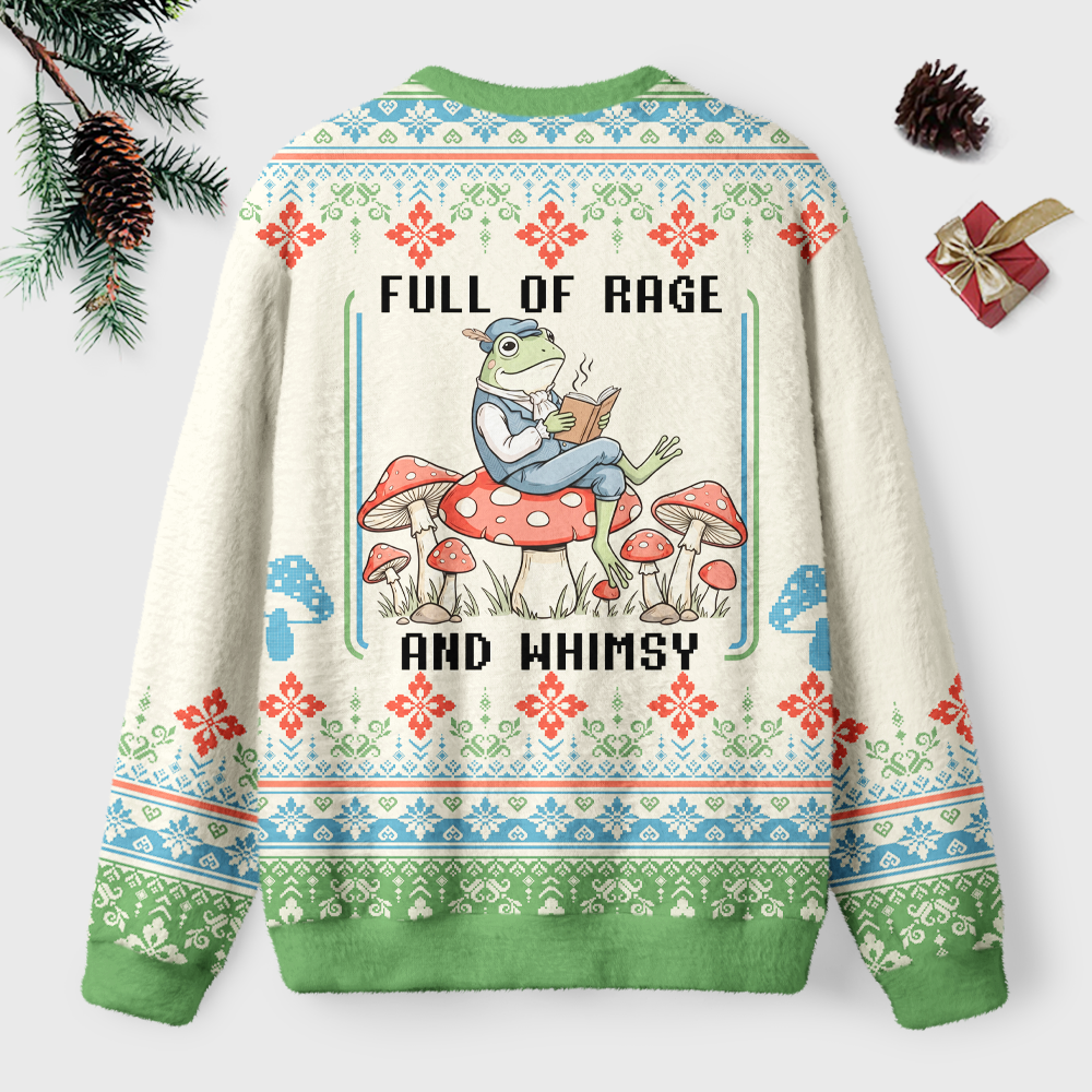 Pagewings Full Of Rage and Whimsy Unisex Ugly Light Knit Sweatshirt