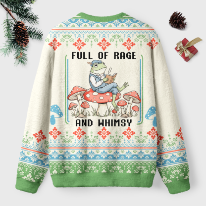 Pagewings Full Of Rage and Whimsy Unisex Ugly Light Knit Sweatshirt