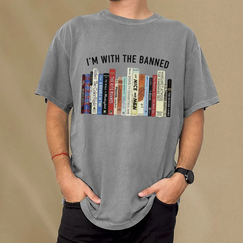 Pagewings I'm With The Banned Reading Unisex Washed T-shirt