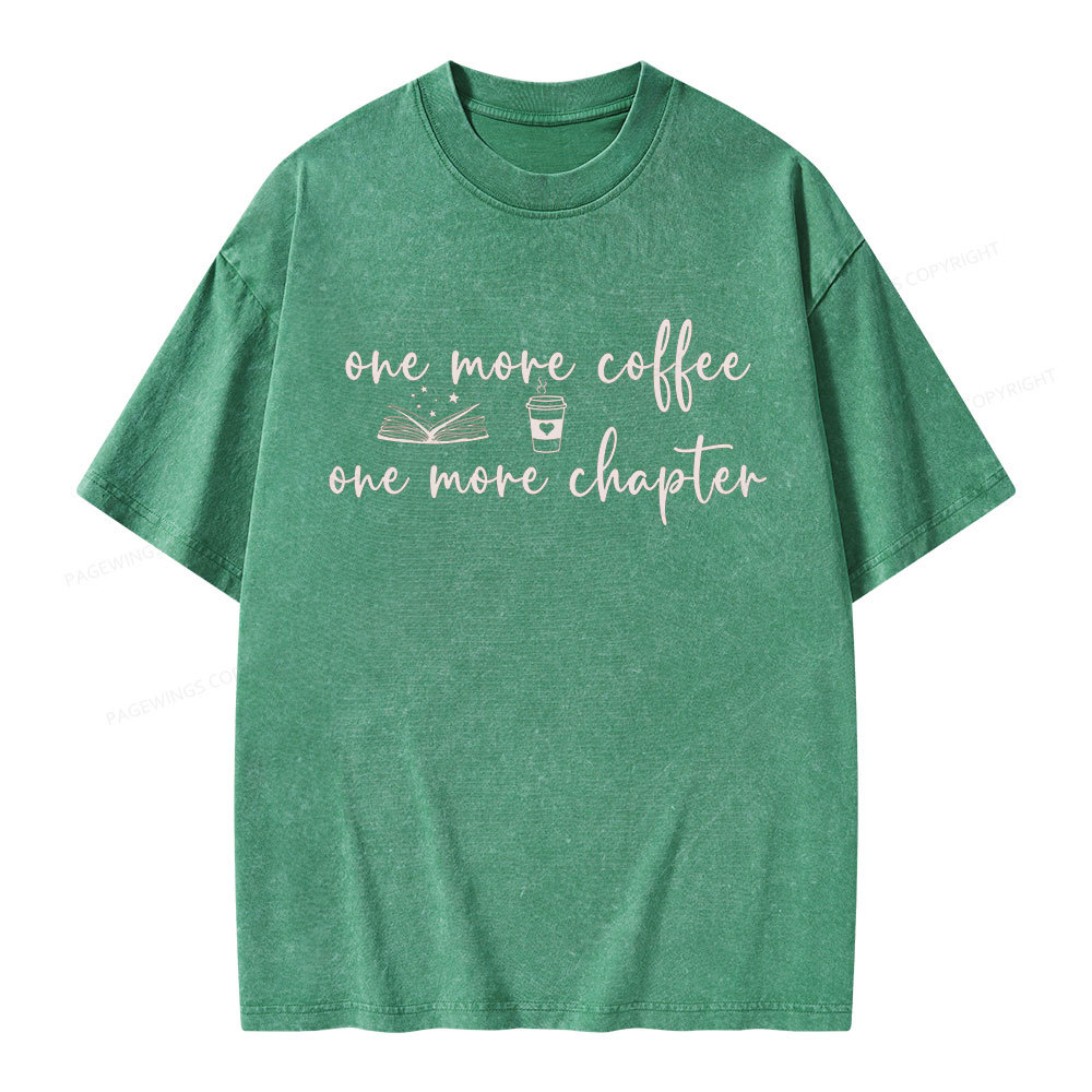 Pagewing Just One More Coffee and Books Unisex Washed T-shirt