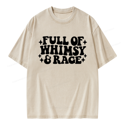 Pagewings Full Of Whimsy And Rage Unisex Washed T-shirt