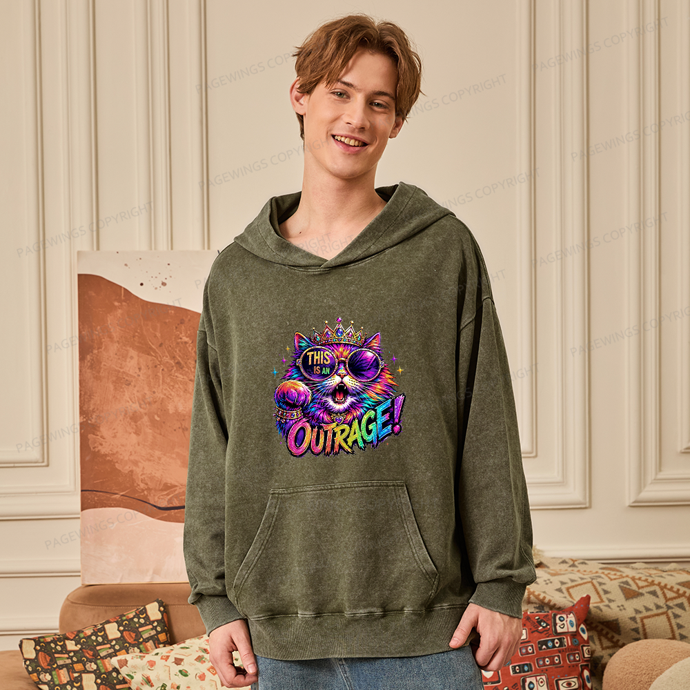 Pagewings Sci-Fi Book Lover Unisex Washed Hoodie