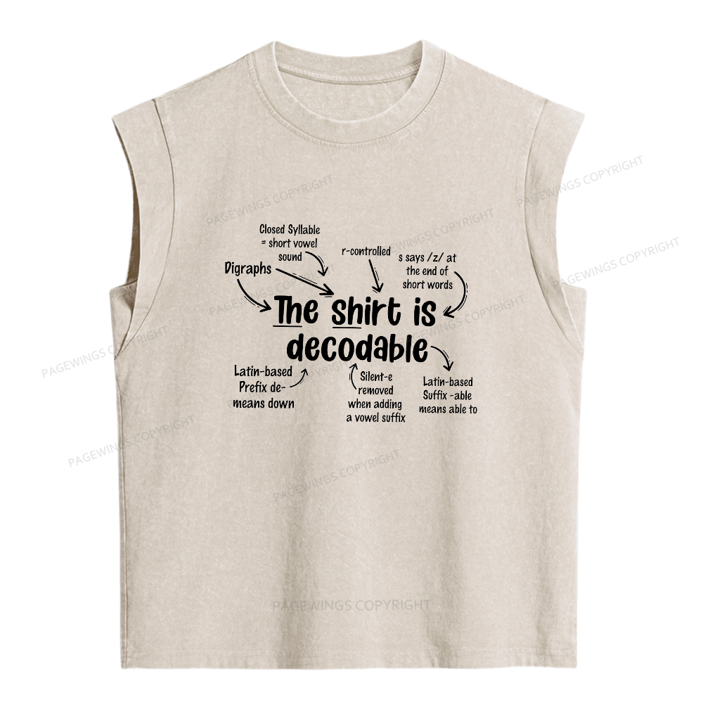 Pagewings The Shirt Is Decodable Women's Washed Tank Top