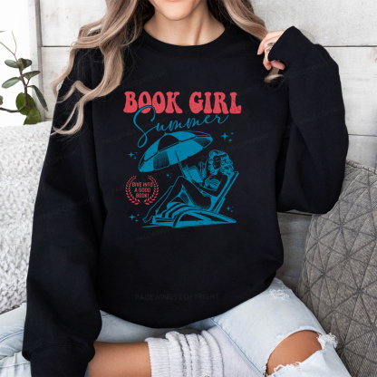 Pagewings Book Girl Summer Unisex Classic Sweatshirt