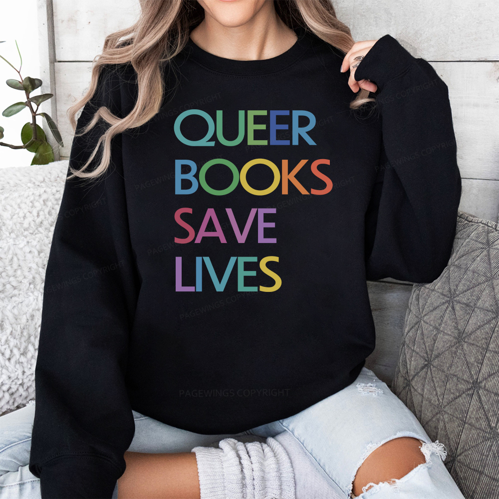 Pagewings Queer Books Save Lives Unisex Classic Sweatshirt