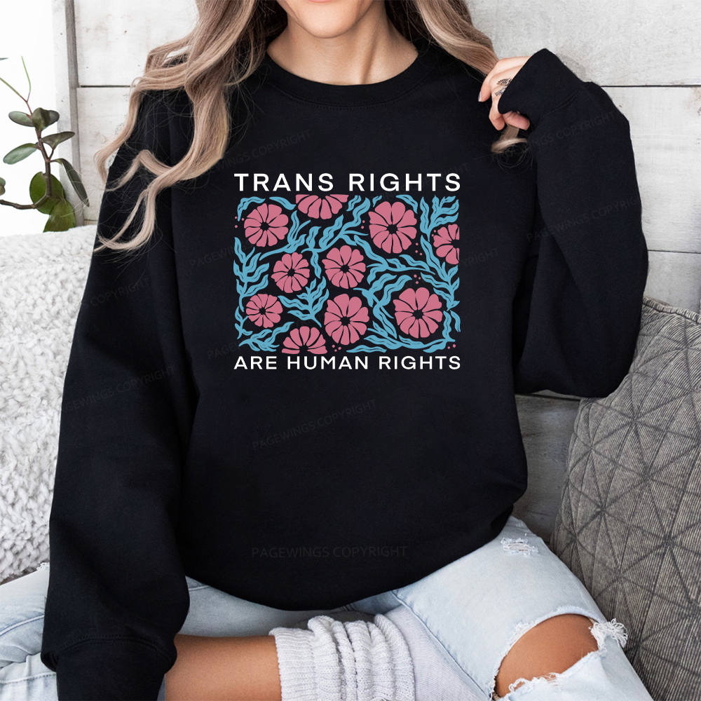 Pagewings Trans Rights Are Human Rights Unisex Classic Sweatshirt