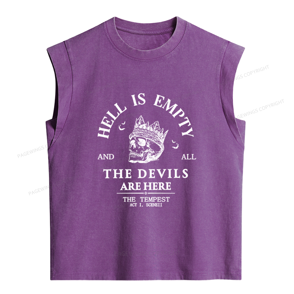 Pagewings Hell Is Empty And All The Devils Are Here Women's Washed Tank Top