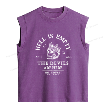 Pagewings Hell Is Empty And All The Devils Are Here Women's Washed Tank Top