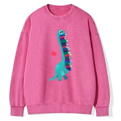 Pagewings Book Dinosaurs Unisex Washed Sweatshirt