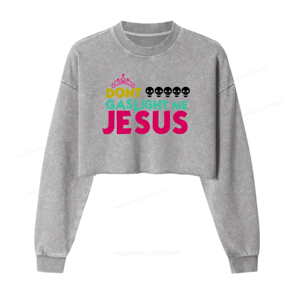 Pagewings Sci-Fi Bookish Washed Crop Sweatshirt
