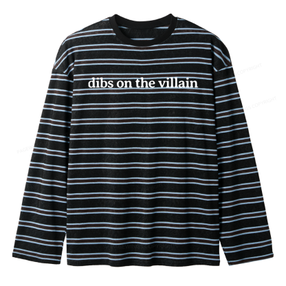 Pagewings Dibs On The Villain Unisex Striped Long Sleeve T-Shirt