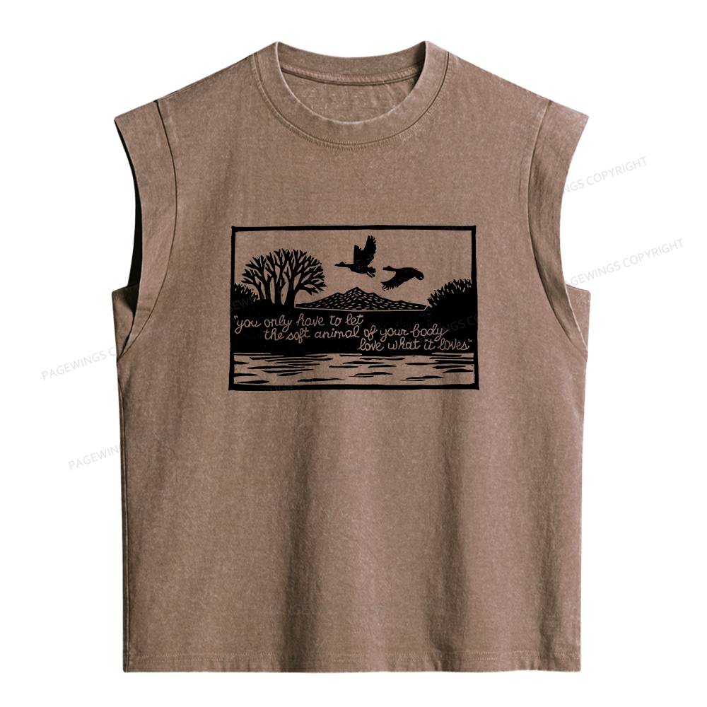 Pagewings Literary Poetry Women's Washed Tank Top