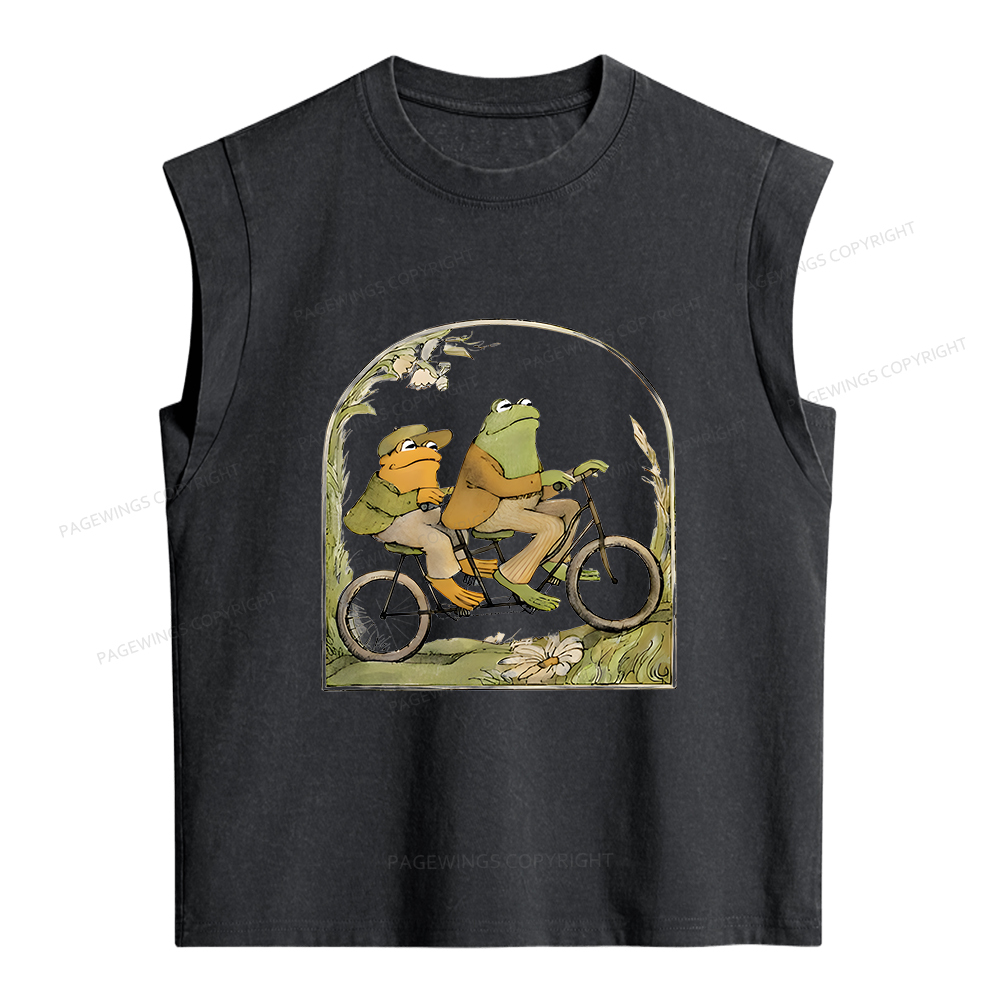 Pagewings The Growing Frog Book Vintage Women's Washed Tank Top