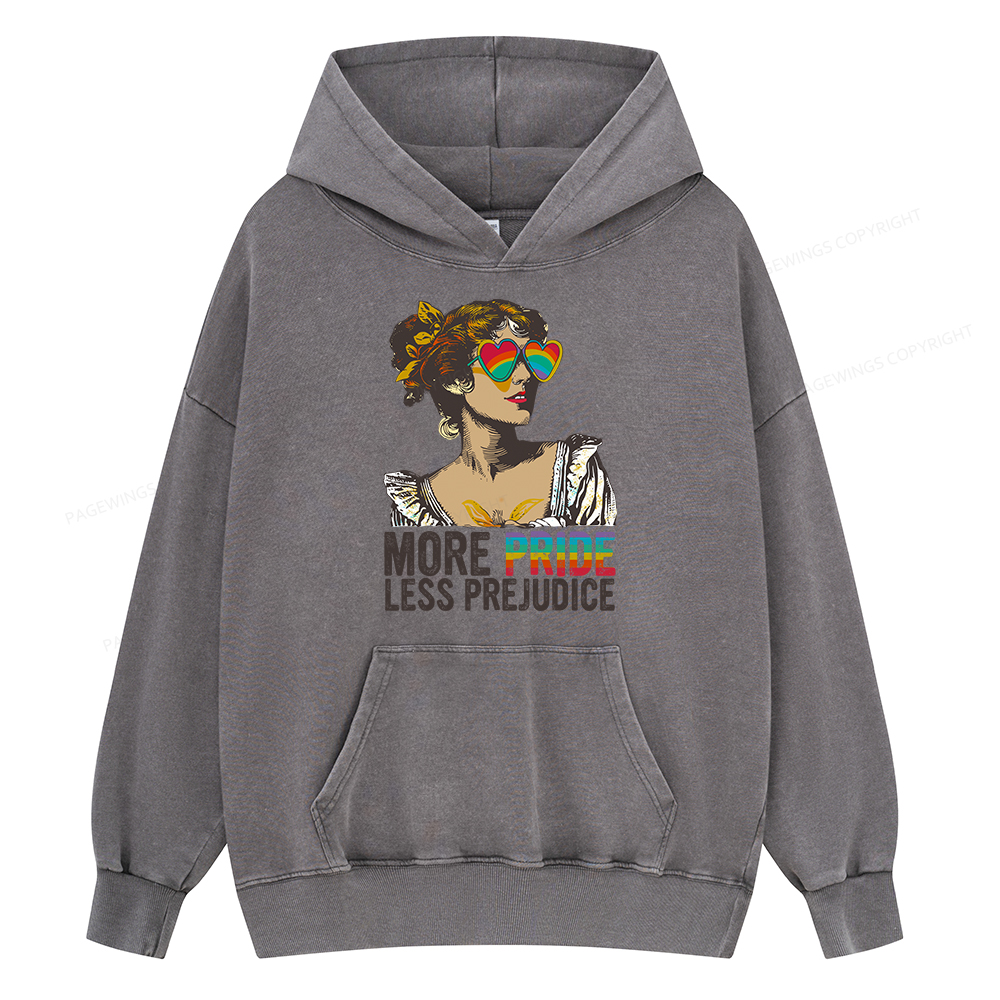 Pagewings More Pride Less Prejudice Unisex Washed Hoodie