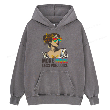 Pagewings More Pride Less Prejudice Unisex Washed Hoodie