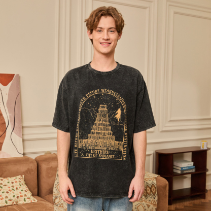 Pagewings Life Before Death Strength Before Weakness Unisex Washed T-shirt