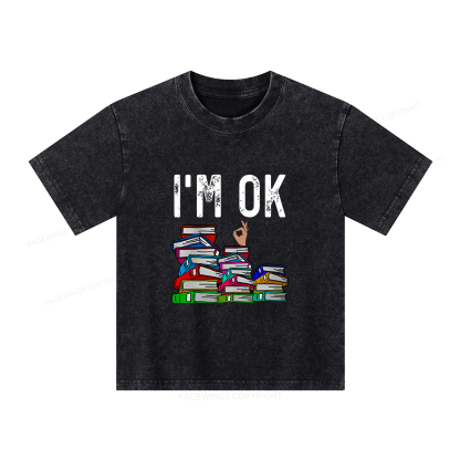 Pagewings Librarian Book Reader Funny Book Lover T Shirts Unisex Kids Washed T-shirt