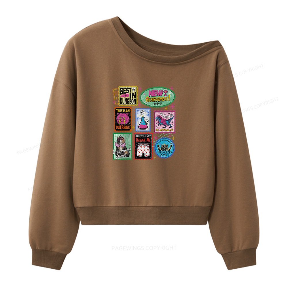 Pagewings New Achievement Women Off  Shoulder Sweatshirt