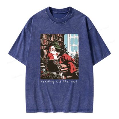 Pagewings Bookish Christmas Unisex Washed T-shirt