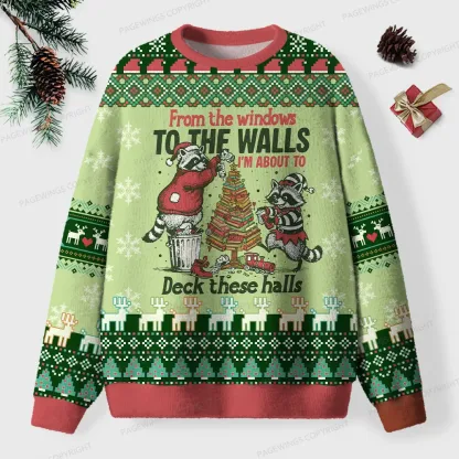 Pagewings I’m About To Deck These Halls Unisex Ugly Knit Sweatshirt