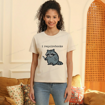 Pagewings I Require Books Women's Washed T-shirt