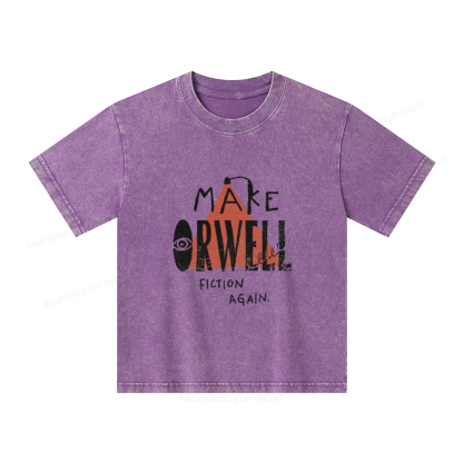 Pagewings Make Orwell Fiction Again Unisex Kids Washed T-shirt